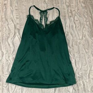 Daytrip buckle brand lace silk green tank top size small